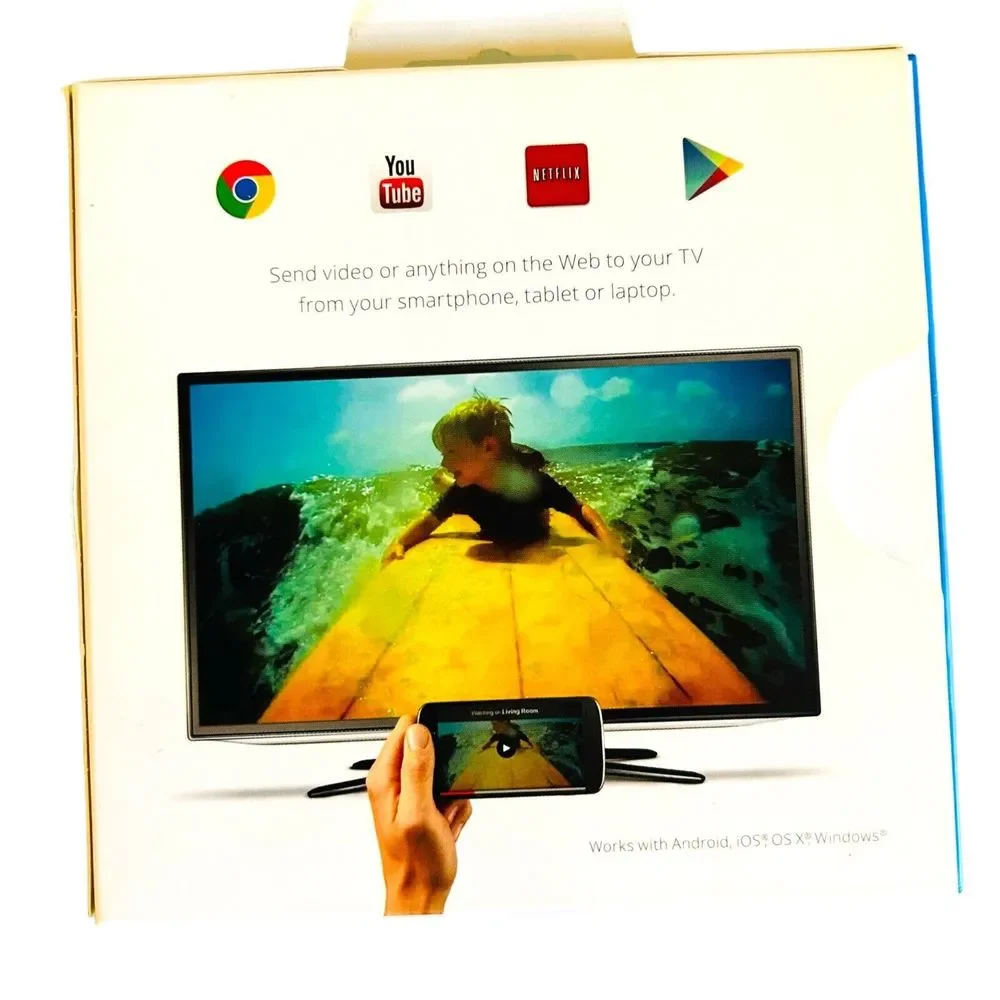 Black Google Chromecast H2G2-42 1st Generation Media Player Complete in Box CIB
